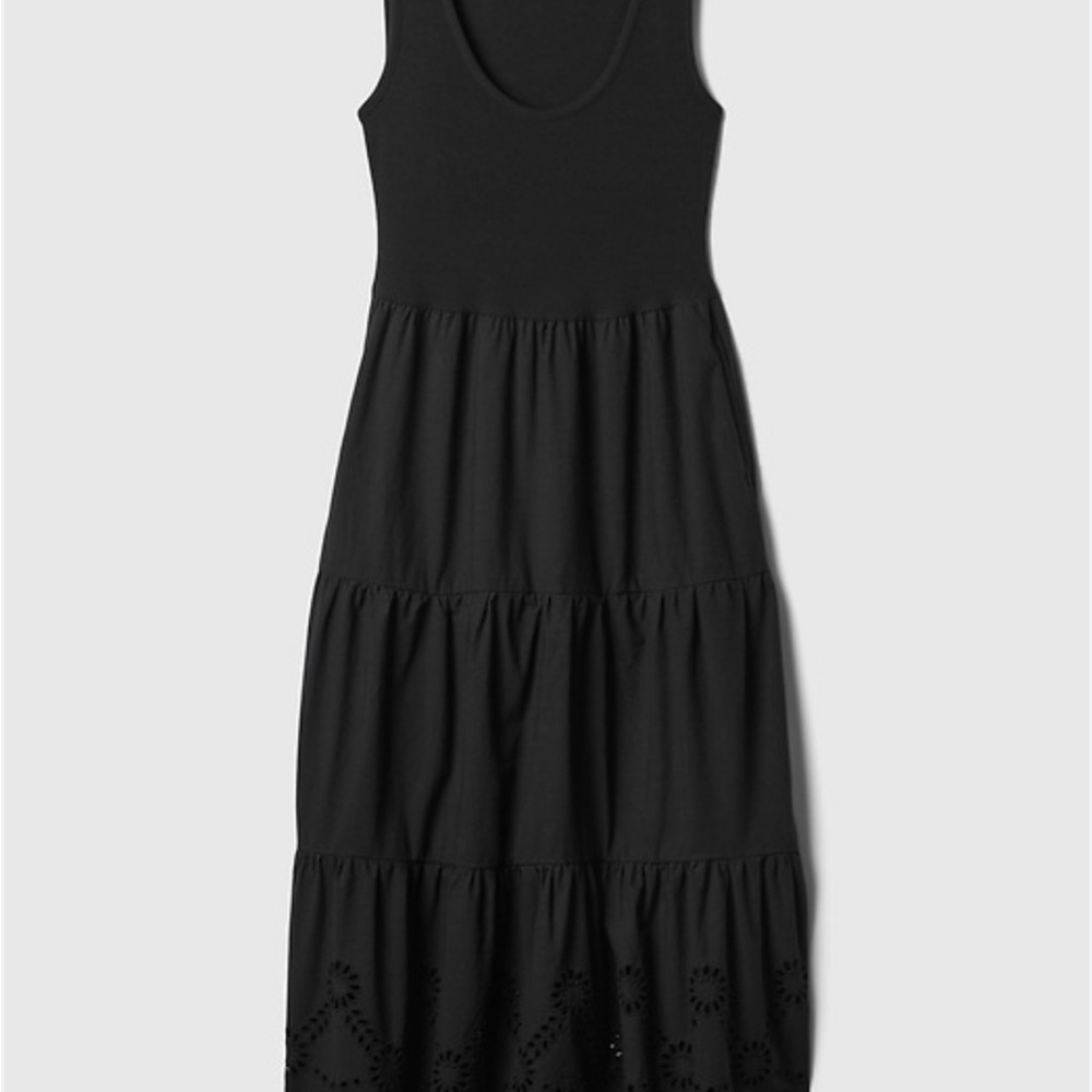 GAP Eyelet Mixed Fabric Midi Dress